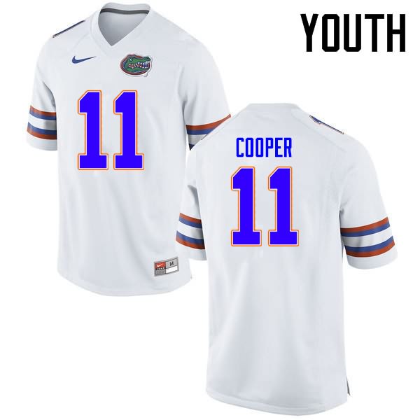 Youth NCAA Florida Gators Riley Cooper #11 Stitched Authentic Nike White College Football Jersey LCQ4365OS